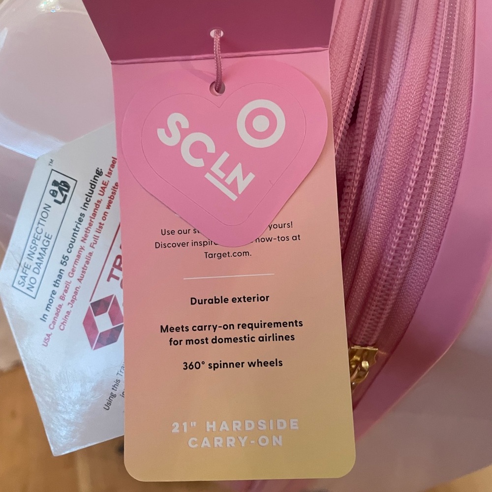 Stoney Clover Lane Pink Hard-Side Carry-On Luggage - Picture 6 of 9